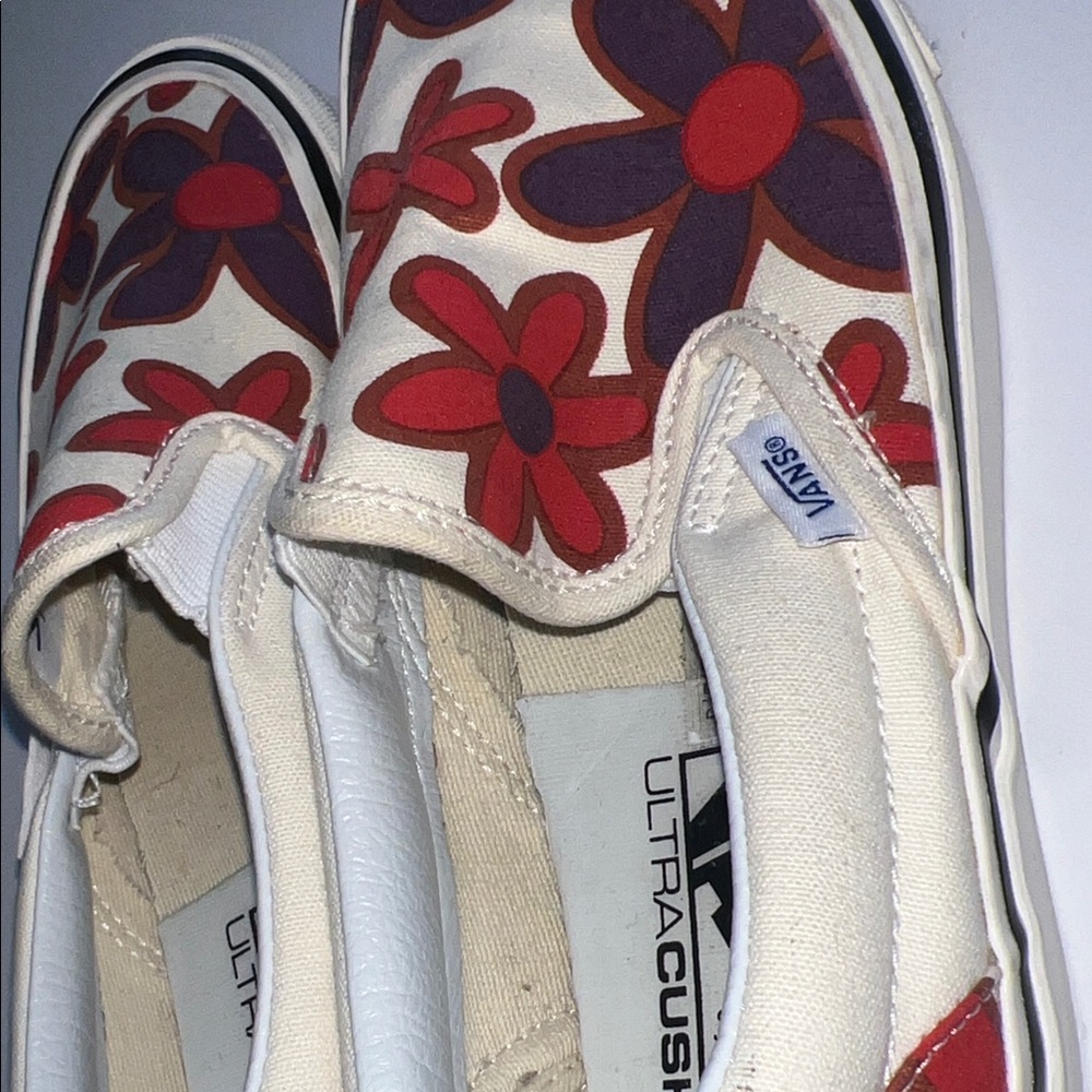 Vans Cream Floral Sneakers Women's size 6 - Picture 8 of 12
